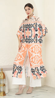 Coral Button Kaftan