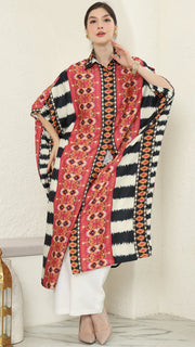 Red stripe Button Kaftan