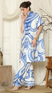 Blue White Batik Chongsam Outer