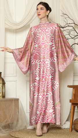 Pink Batik Long Sleeve Dress