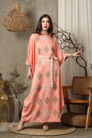 Coral Ikat HC Belt Kaftan