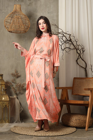 Coral Ikat HC Belt Kaftan