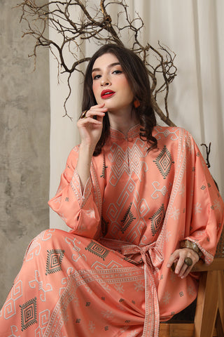 Coral Ikat HC Belt Kaftan