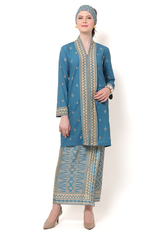 Kanzi Blue Kebaya Set with Sarong