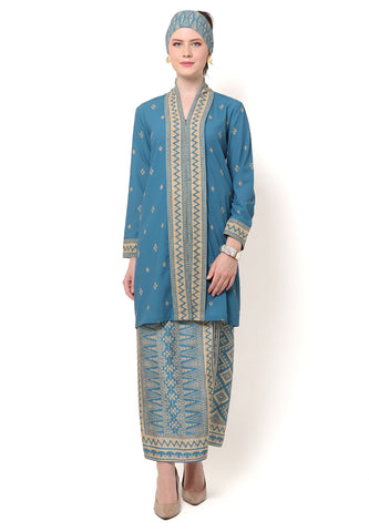 Kanzi Blue Kebaya Set with Sarong