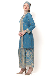 Kanzi Blue Kebaya Set with Sarong