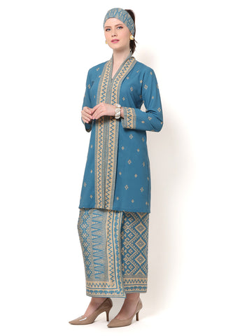 Kanzi Blue Kebaya Set with Sarong