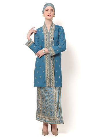 Kanzi Blue Kebaya Set with Sarong