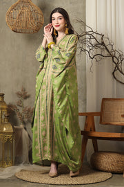 Olive Ikat Long Kaftan