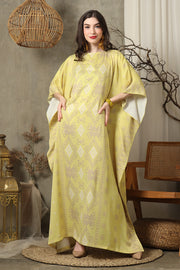 Yellow Ikat Short Kaftan