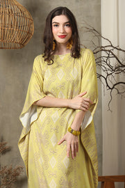 Yellow Ikat Short Kaftan