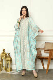 Mint Long Sleeve Songket Kaftan