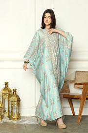 Mint Long Sleeve Songket Kaftan