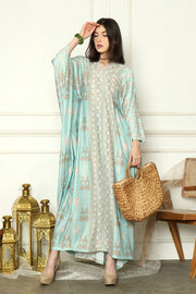 Mint Long Sleeve Songket Kaftan