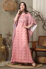 Ash Pink Ikat Short Kaftan