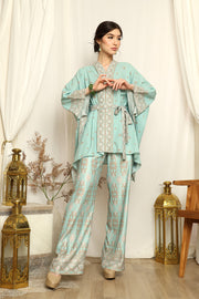 Mint Songket Kebaya Belt Pants Set