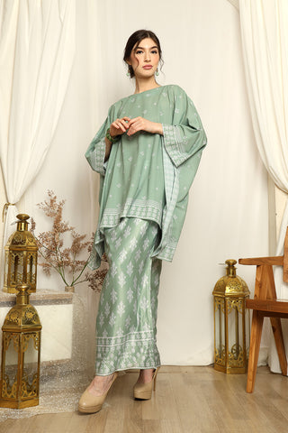 Dusty Green Songket Sarong Set