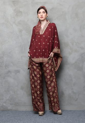 Kanzi Songket Pants Set Red