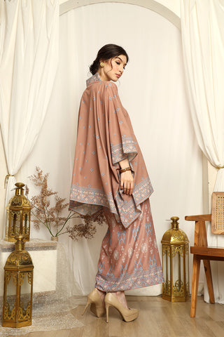 Brown Songket V-neck Sarong Set