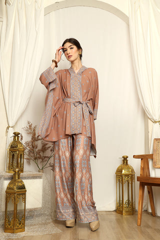 Brown Songket Kebaya Belt Pants Set