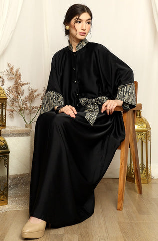 Black Songket Belt Kaftan.