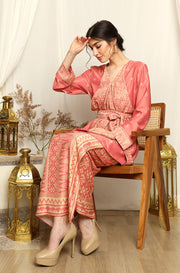 Coral Kebaya Songket Sarong Set