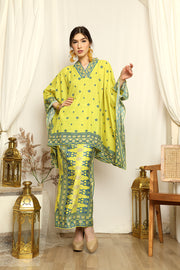 Yellow Songket V-neck Sarong Set