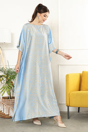 Kanzi Short Sleeve Tapis Kaftan Blue