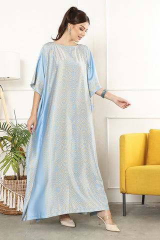 Kanzi Short Sleeve Tapis Kaftan Blue