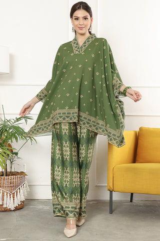 Kanzi Songket Pants Set Green