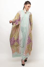 Kanzi Long Sleeve Modern Tiles Kaftan Olive