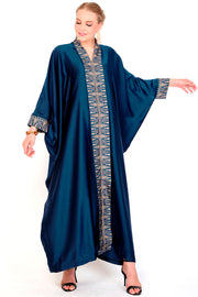 Kanzi Long Sleeve Blue Tapis Kaftan