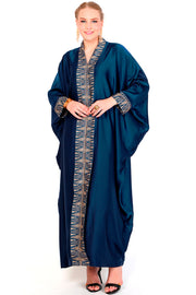 Kanzi Long Sleeve Blue Tapis Kaftan