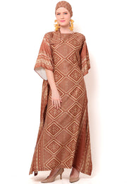 Kanzi Short Sleeve Tapis Kaftan Brown