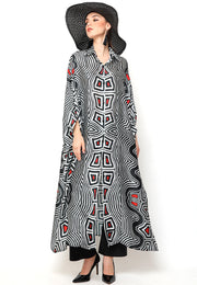 Kanzi 3/4 Sleeve Ethnic Collared Kaftan