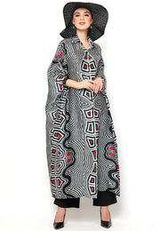 Kanzi 3/4 Sleeve Ethnic Collared Kaftan