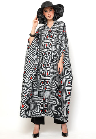 Kanzi 3/4 Sleeve Ethnic Collared Kaftan