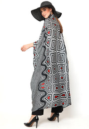 Kanzi 3/4 Sleeve Ethnic Collared Kaftan