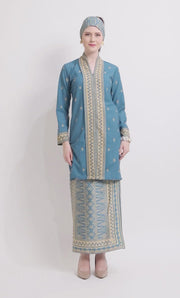 Kanzi Blue Kebaya Set with Sarong