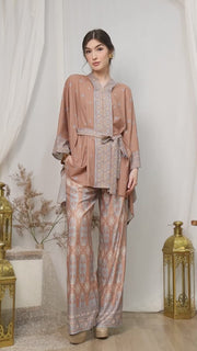 Brown Songket Kebaya Belt Pants Set