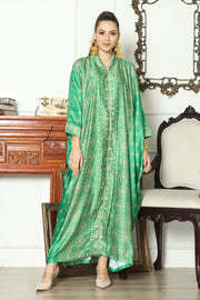 Kanzi Long Sleeve Tapis Kaftan Green